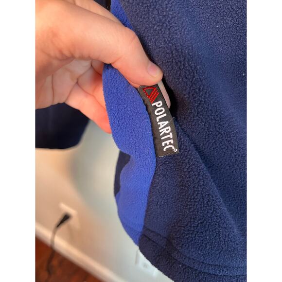 1990s Ralph Lauren Sport Fleece Patriotic Flag Logo Crest Pullover Sweater M - Picture 9 of 10